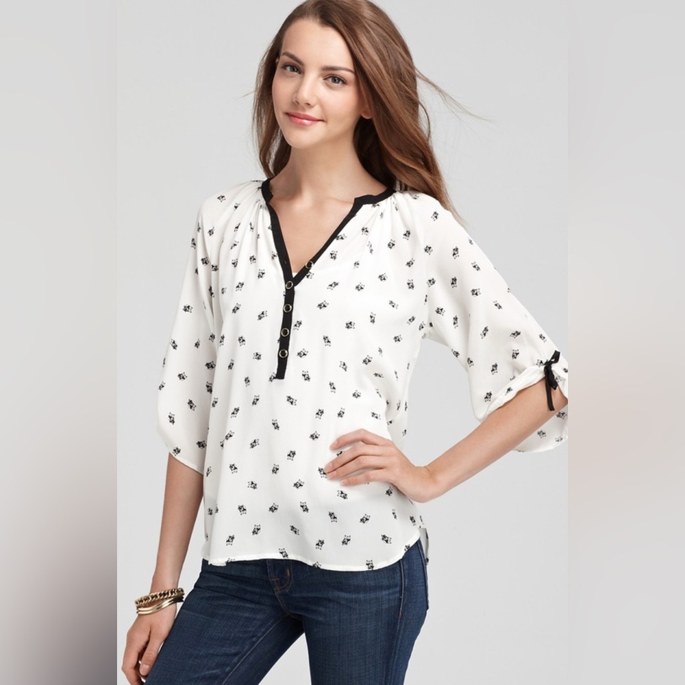 Yumi Kim silk owl blouse top